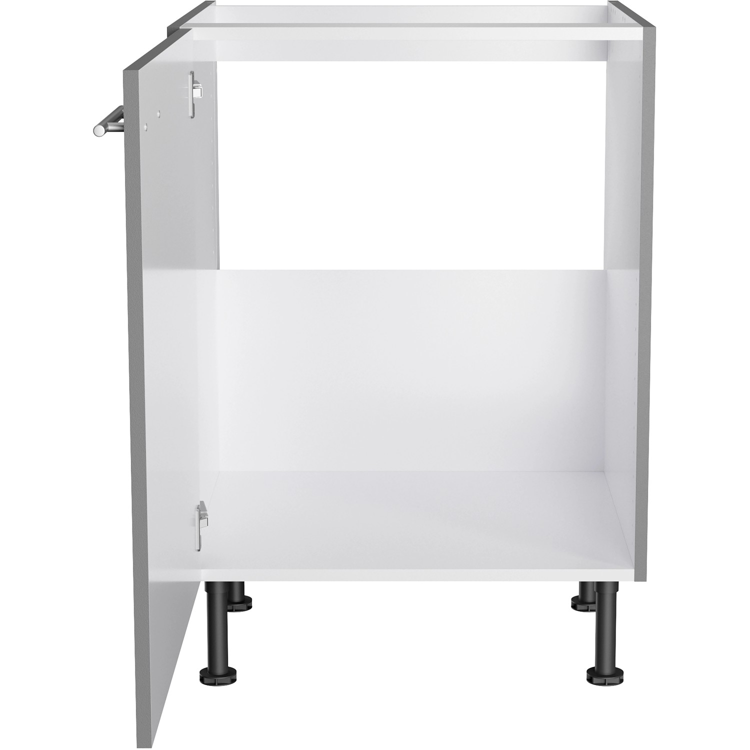 Optifit Spülenunterschrank Mats825, 60 cm, Basaltgrau, mit Tür und Staufach.