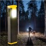 LED's Work Akku-Taschenlampe, 300lm, dimmbar, mit Person und Hund im Wald.