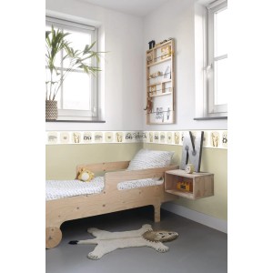 Kinderzimmer mit ESTAhome Tapetenbordüre Tiere Beige (5 m x 13,25 cm).