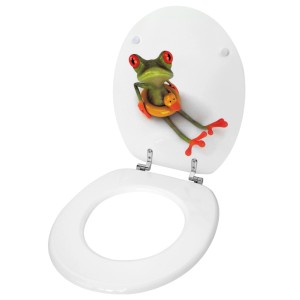 Sanilo WC-Sitz Froggy aus Holz mit Frosch-Motiv und Schwimmreifen