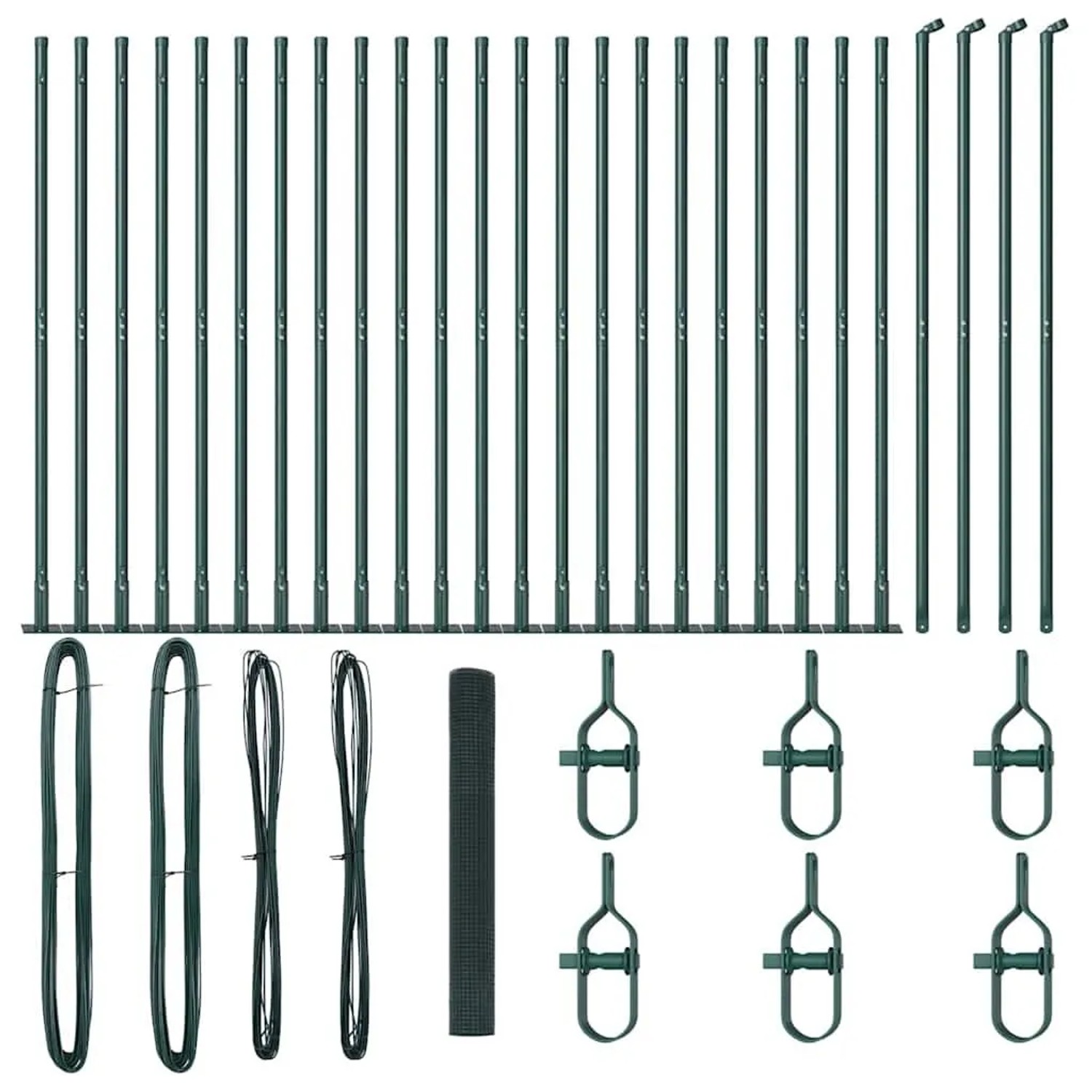 vidaXL Zaunpfosten Grün 50 x 1,2 m 16 x 16 mm Netz Stahl und PVC 3352475 günstig online kaufen