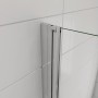 Detailaufnahme: AICA Duschkabine mit Doppeltür, Chromrahmen, 6mm ESG Glas. Dusche.