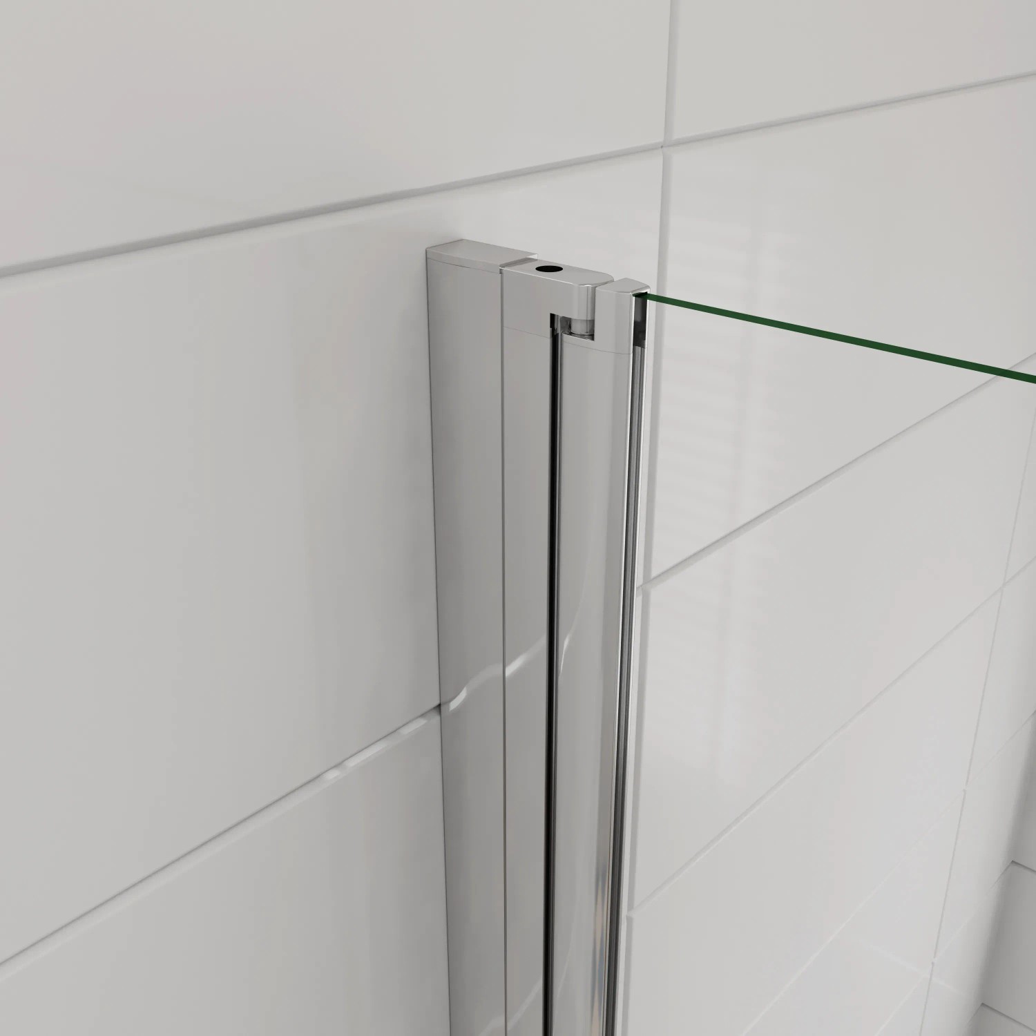 Detailaufnahme: AICA Duschkabine mit Doppeltür, Chromrahmen, 6mm ESG Glas. Dusche.
