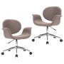 vidaXL Esszimmerstühle 2 Stk Drehbar Taupe Stoff 3054869