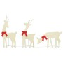 Drei goldene LED-Rentiere mit roten Schleifen in verschiedenen Posen. Ideal als Weihnachtsdekoration für Garten & Balkon.