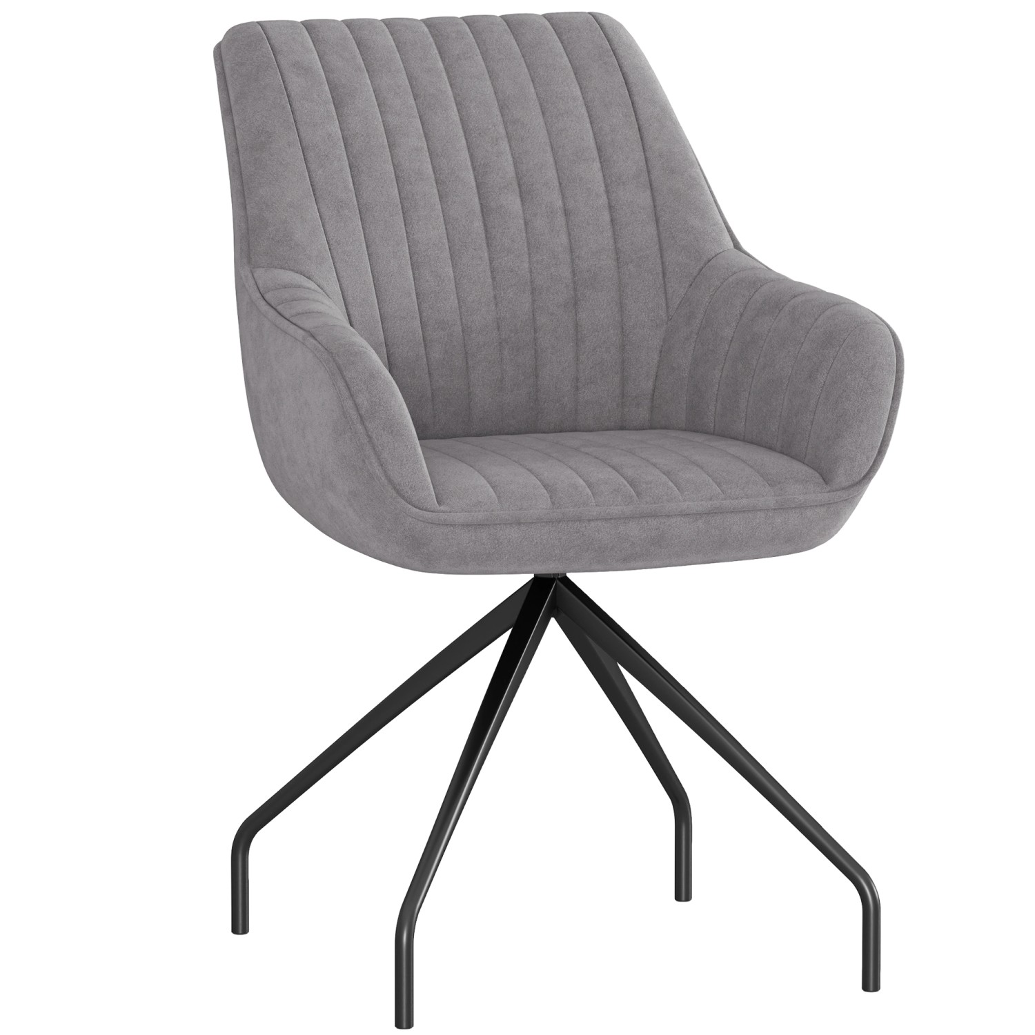 HOMCOM Sessel Polyester Metall Dunkelgrau 61L x 62B x 81H cm