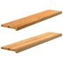 vidaXL Fensterbänke 2 Stk Hellbraun 120x25x2 cm Massivholz Eiche 4009146