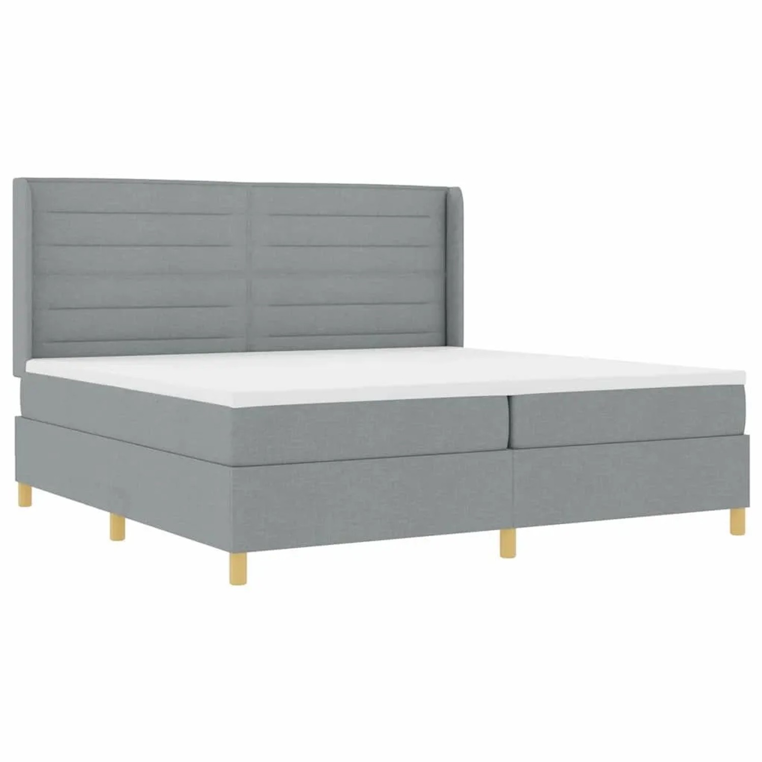 vidaXL Boxspringbett mit Matratze Hellgrau 140 x 200 cm Stoff 3343651 günstig online kaufen