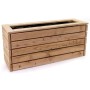 HolzFee Pflanzkasten Linea aus naturbelassenem Lärchenholz, 116x30x43 cm, mit schwarzer Folie für Balkon & Terrasse.