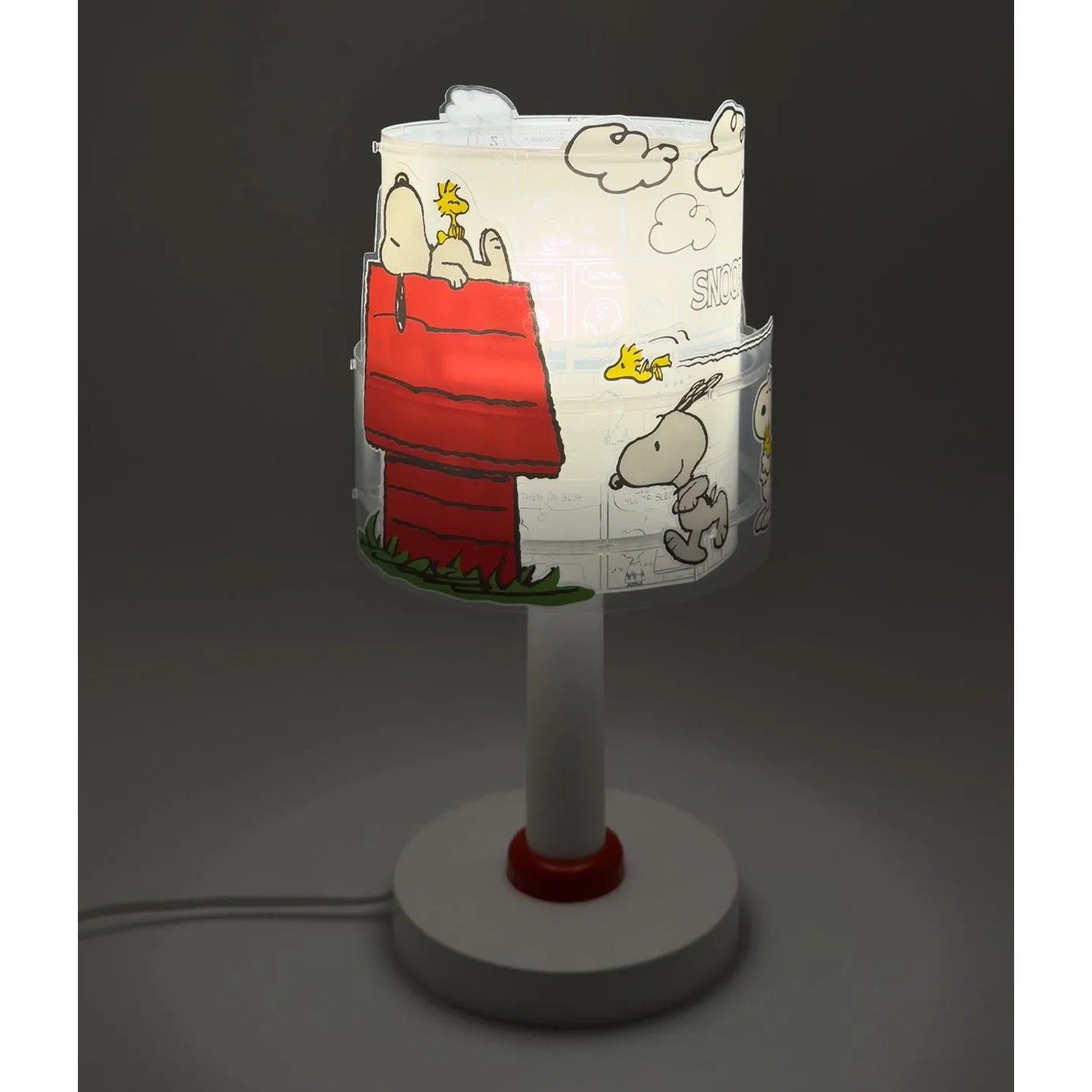 Nachttischlampe mit Snoopy Motiv, LED Nachtlicht für Kinderzimmer.