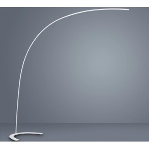 Weiße Trio LED Bogenlampe Shanghai, moderne Stehleuchte für Wohnzimmer mit Dimmer.