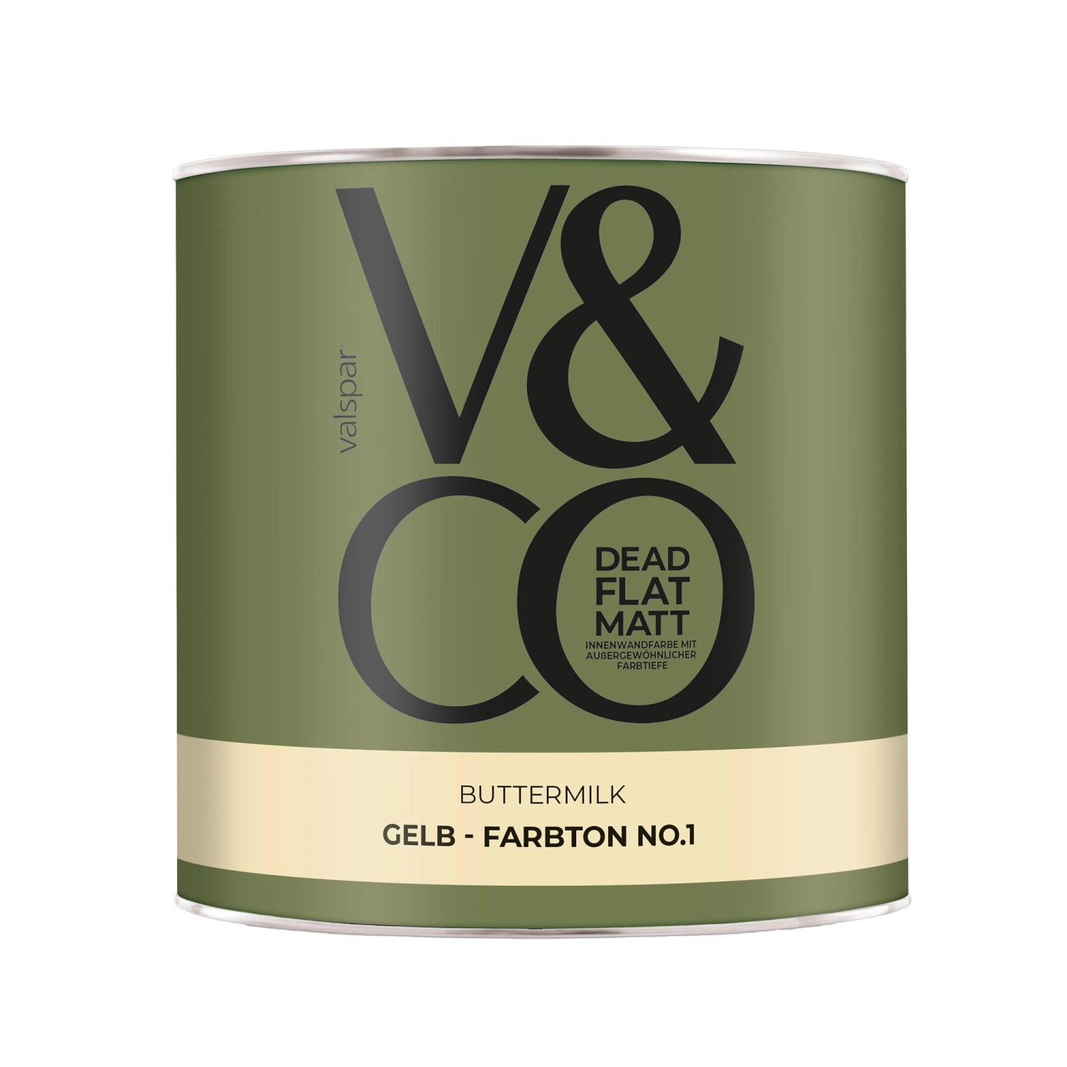 V&CO Premium-Innenfarbe Dead Flat Matt Gelb Farbton 1 Buttermilk 2,5,