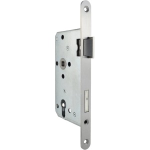 Zimmertür-Einsteckschloss, Anschlag rechts, mit Falle und Profilzylinder-Lochung.