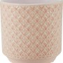 Übertopf Keramik Glänzend Floral Beige 19,5 cm x 19,5 cm x 19 cm