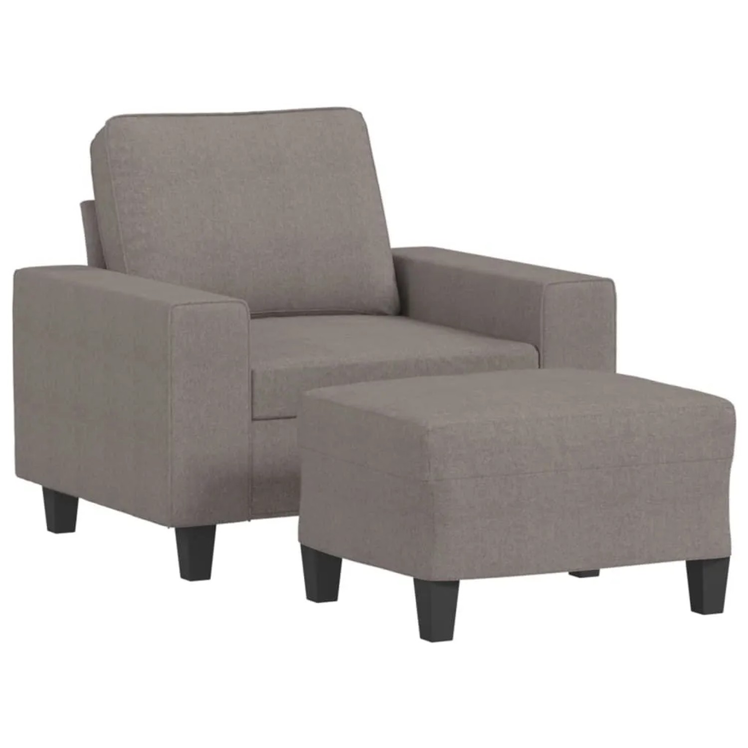 vidaXL Sessel mit Hocker Taupe 60 cm Stoff 3201150
