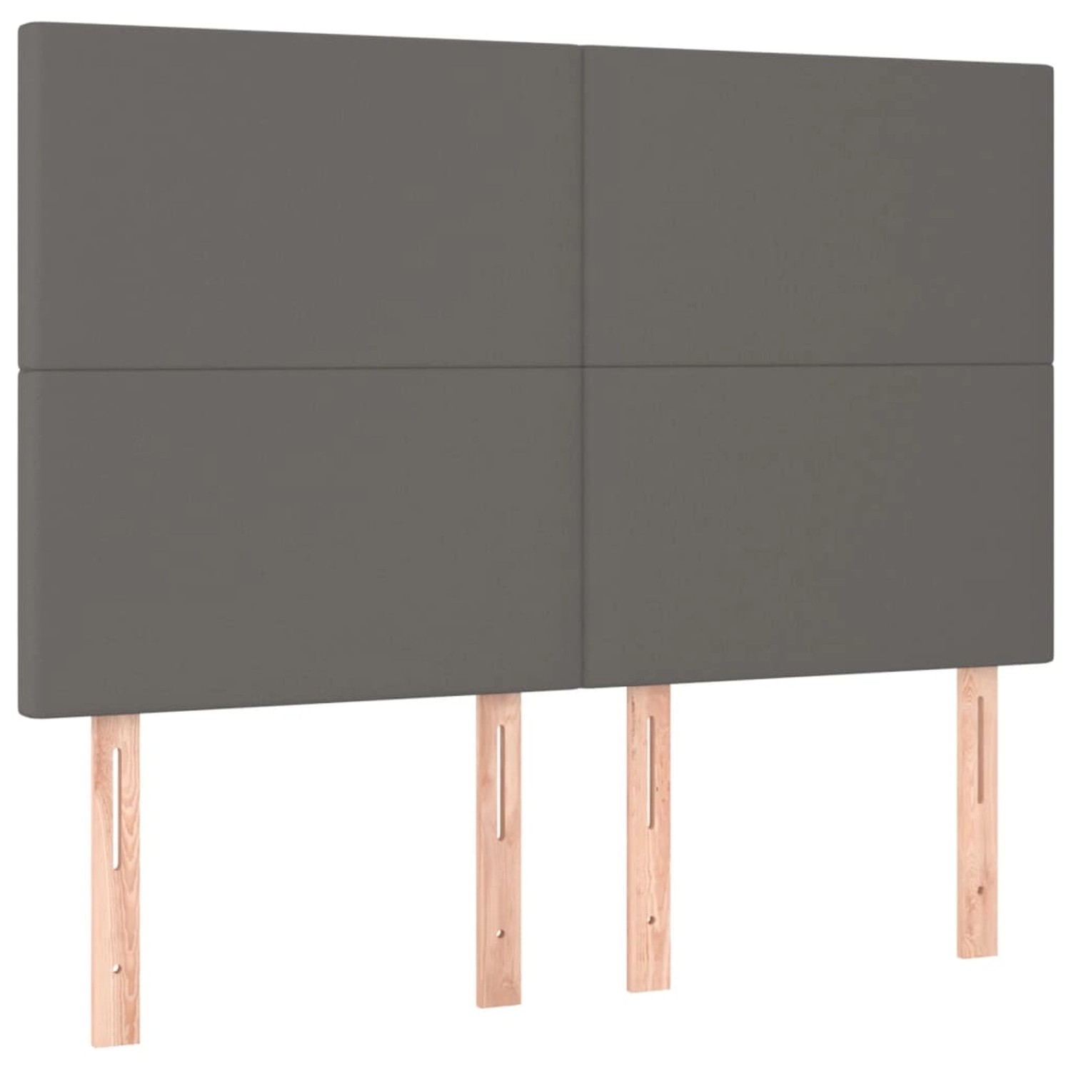 vidaXL LED Kopfteil Grau 144x5x118/128 cm Kunstleder 3122238