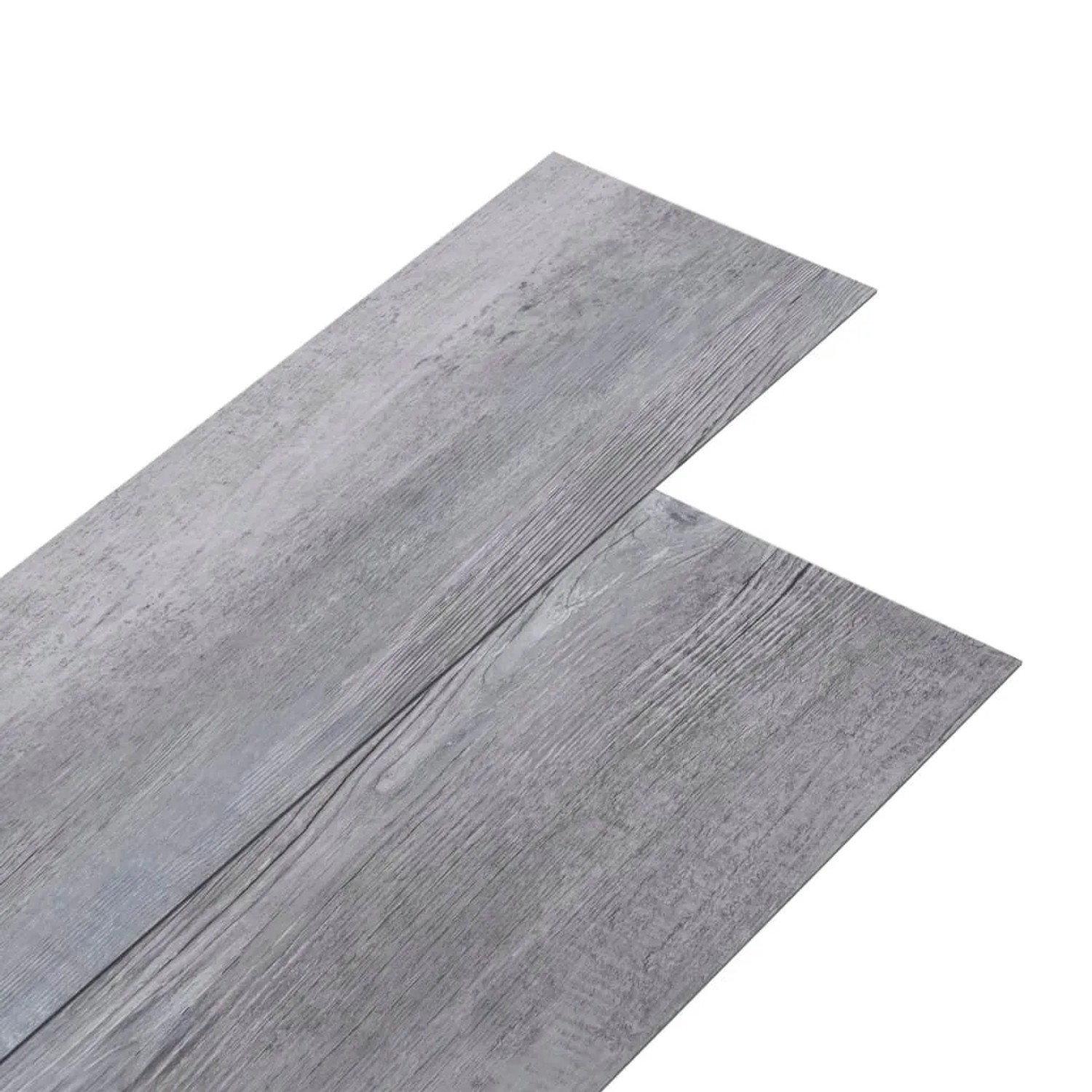 DELUKE Vinylboden PVC-Dielen Selbstklebend Wasserfest 2mm Stärke Rutschfest Laminat Vinyl Bodenbelag Laminatboden Holzgrau 5,02m²