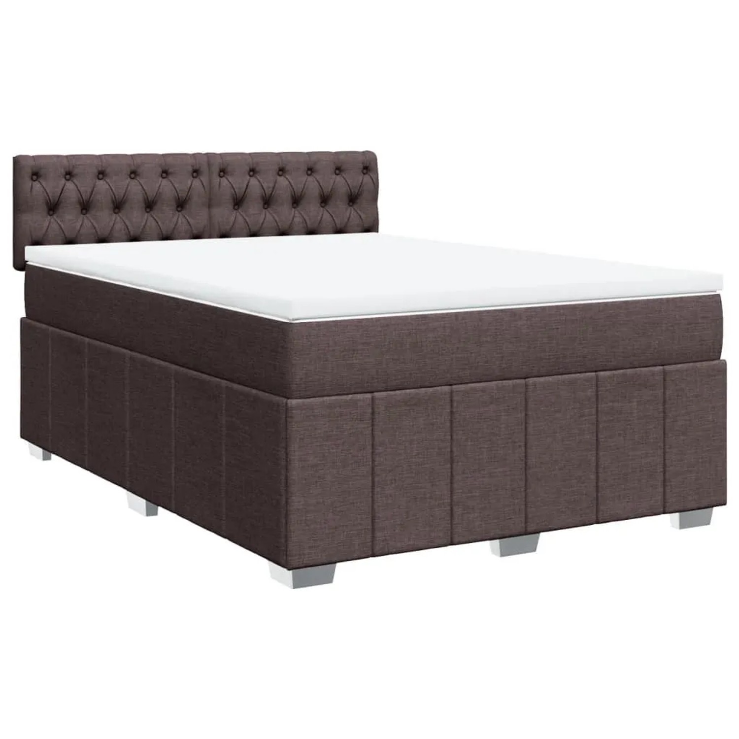 vidaXL Boxspringbett mit Matratze Dunkelbraun 140x200 cm Stoff 3287101 günstig online kaufen