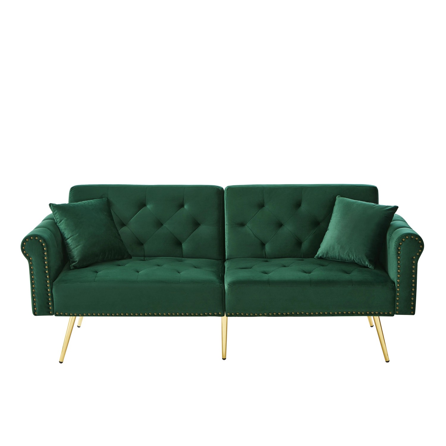 Merax Schlafsofa 2 Sitzer Verstellbar Samtbezug