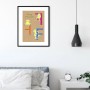 Komar Wandbild ABC Animal F, 40x50 cm, mit bunten Buchstaben und Froschmotiven im Kinderzimmer.