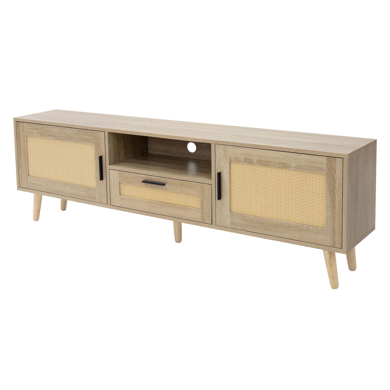 ML-Design TV-Schrank 160x50,5x30 cm Eiche Optik Fernseher bis 70 Zoll günstig online kaufen
