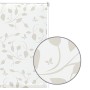 Gardinia EasyFix Rollo Dekor Scandinavian, 75x150 cm, weiß/natur mit Blätter- und Schmetterlingsmuster.