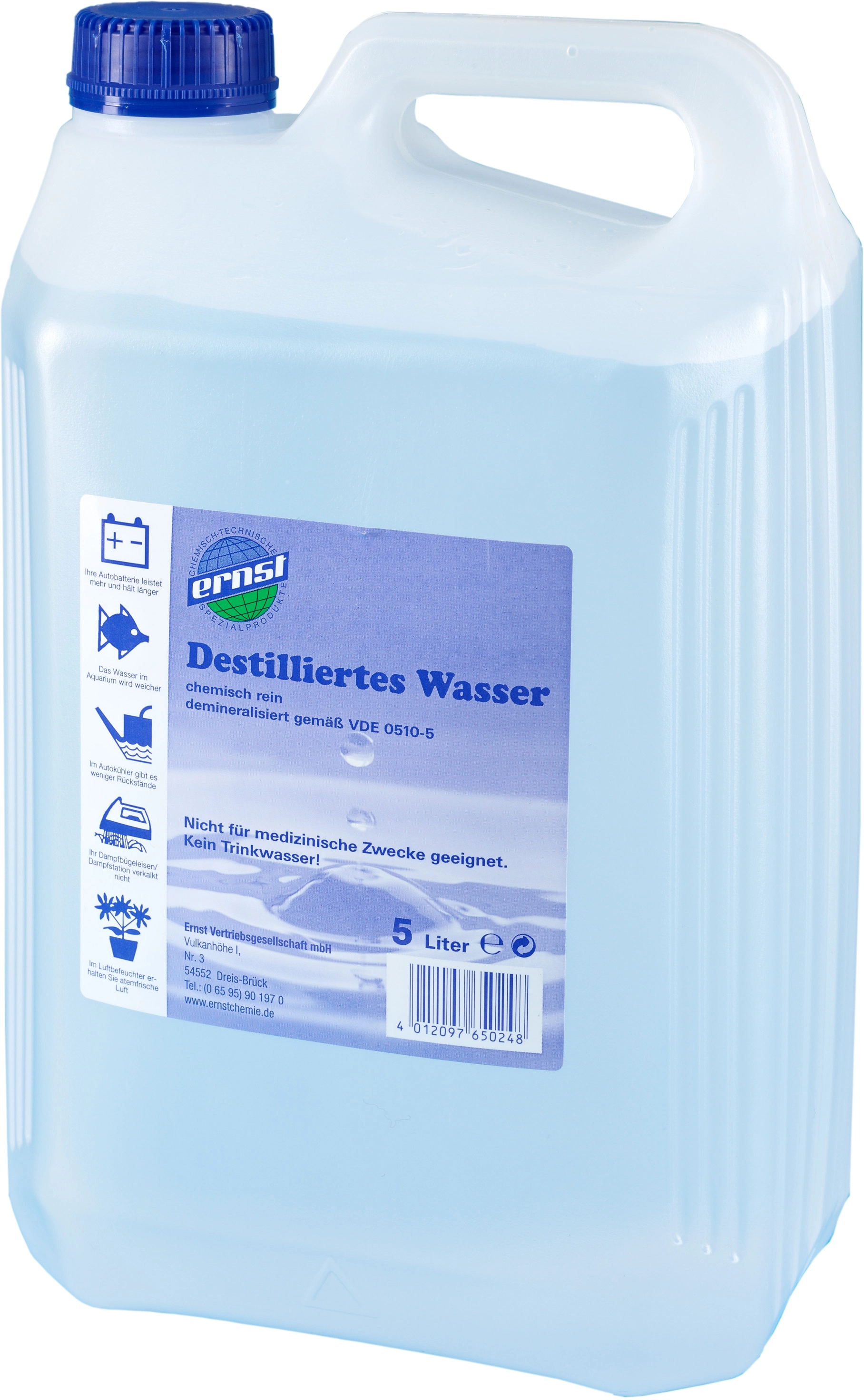 Destilliertes Wasser, 5L-Kanister
