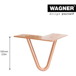 Wagner Möbelbein Hairpin, 100 mm, Pearl Brass, Stahl, für DIY Möbelbau.