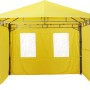 Gelbes Seitenteil-Set (2 Stk.) für Pavillon Lehua/Waya: 1x geschlossen, 1x mit 2 Fenstern.