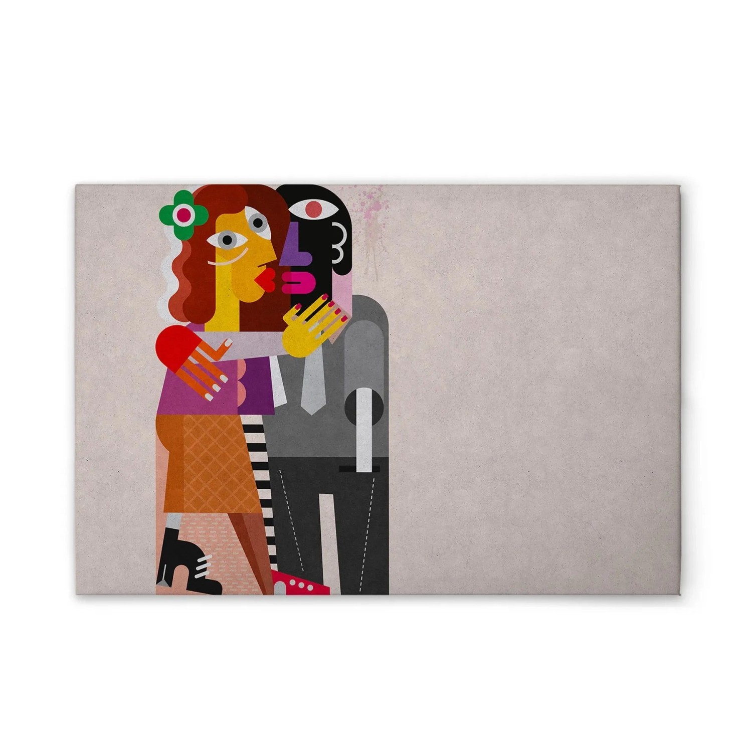 Tadessi Leinwandbild - M1-No.50902 - Bunt Pop Art Abstrakt - 60 x 40 cm - Hochformat
