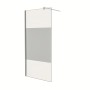 AICA Walk-In Duschwand, 140x200cm, mit Milchglasstreifen und Stabilisator.
