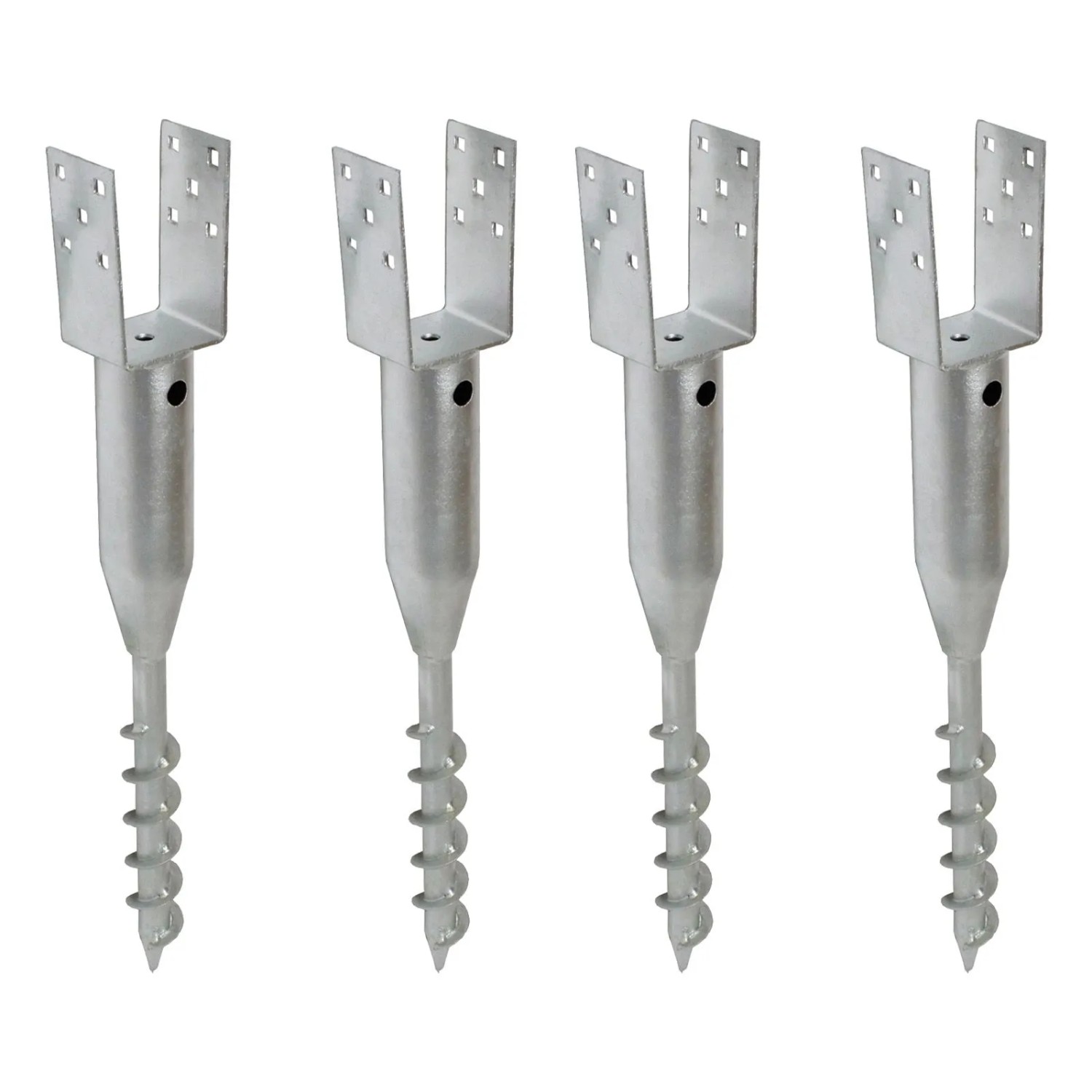 TRUTZHOLM 4x U Profil Bodenhülse Zum Einschrauben 7x7 cm 67,5 cm Länge Feuerverzinkt