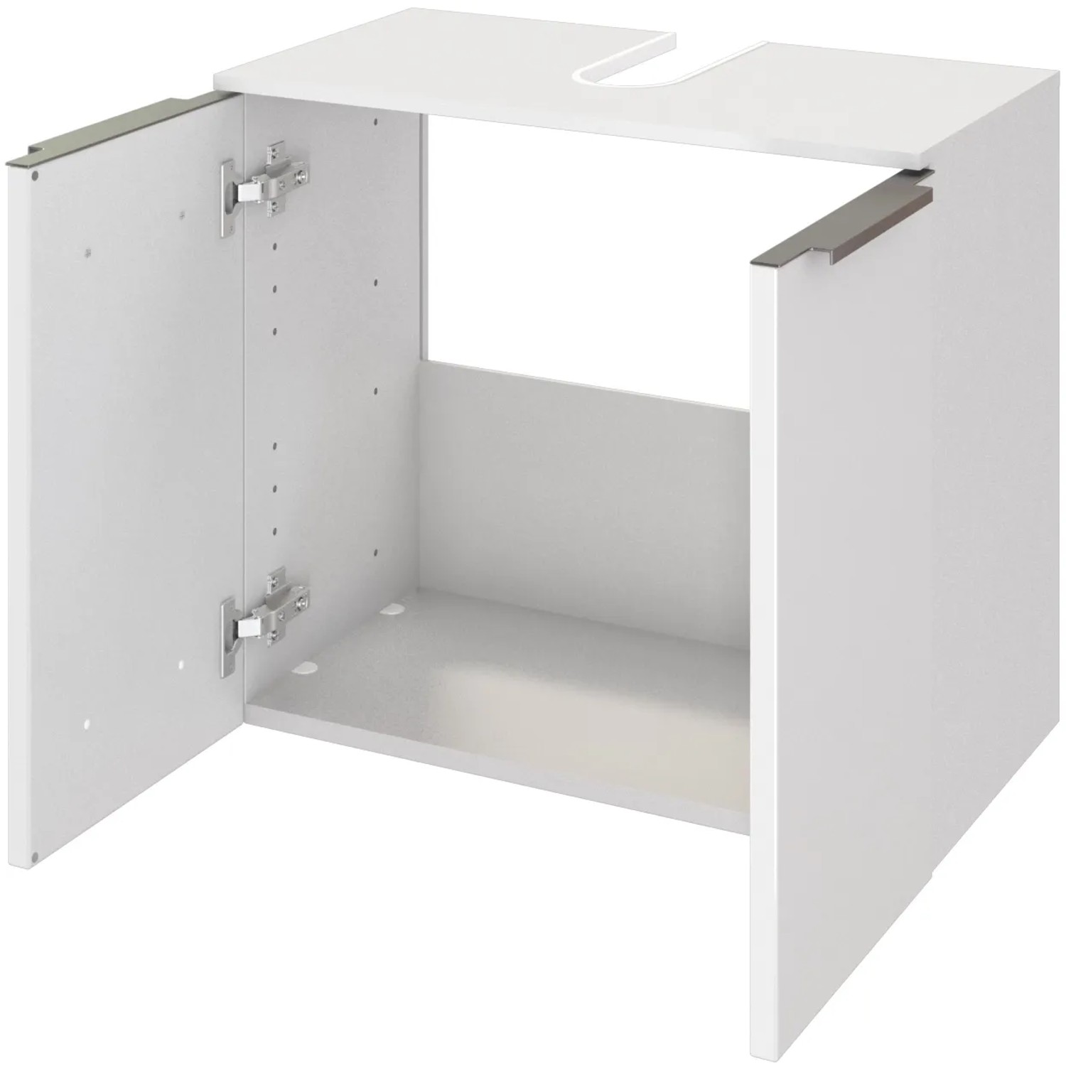 Weißer Held Möbel Waschbeckenunterschrank Monza, 60 cm breit, mit offenen Türen.