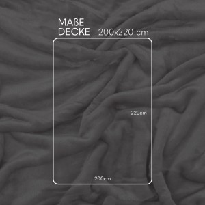 Silberne Bestlivings Kuscheldecke Cashmere Touch, 200x220 cm. Weiche Wohndecke für Sofa oder Bett.