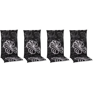 Beo Saumauflage Boston 4er-Set, Hochlehner, schwarz-weiß mit Blumenmuster.
