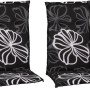Beo Saumauflage Boston 4er-Set, Hochlehner, schwarz-weiß mit Blumenmuster.