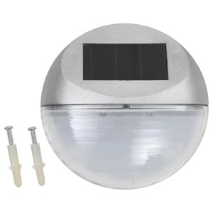 vidaXL Outdoor Solar-Wandleuchten LED 12 Stk Rund Silbern 44473