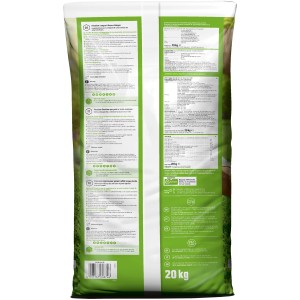 Verpackung OBI Premium Langzeit-Rasendünger 20 kg, NPK-Dünger mit Langzeitwirkung für dichten, grünen Rasen.