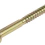 Gelb verzinkter Einschraubkloben, 110 mm lang, mit 10 mm Dolle für Ladenbänder.