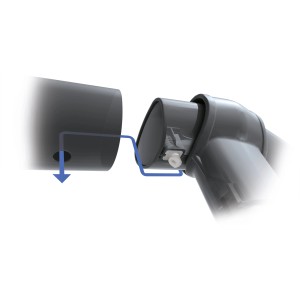 Detailaufnahme des Intex Frame Pool Sets: Verbindung von Poolschlauch und Pool.