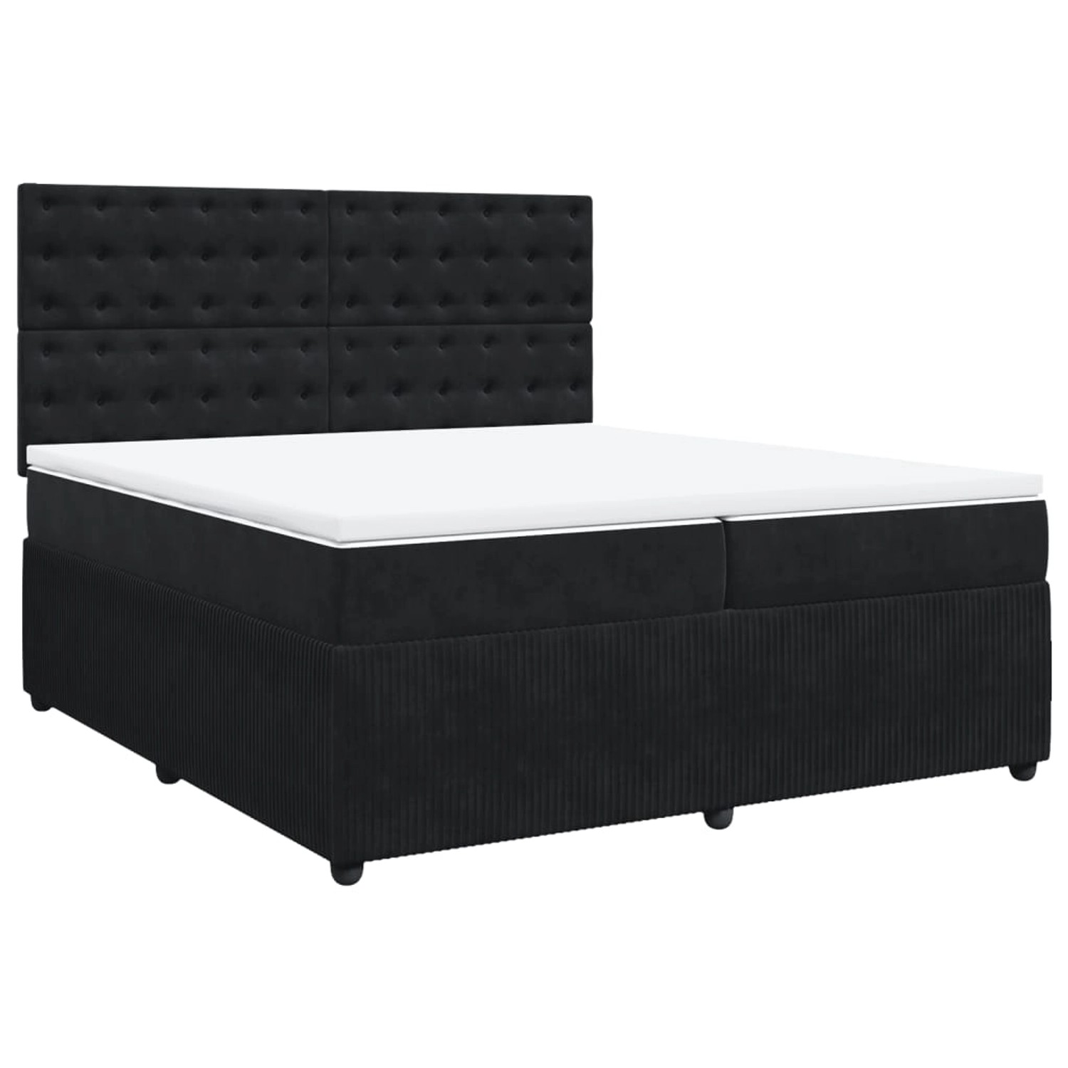 vidaXL Boxspringbett mit Matratze Schwarz 200x200 cm Samt2098878