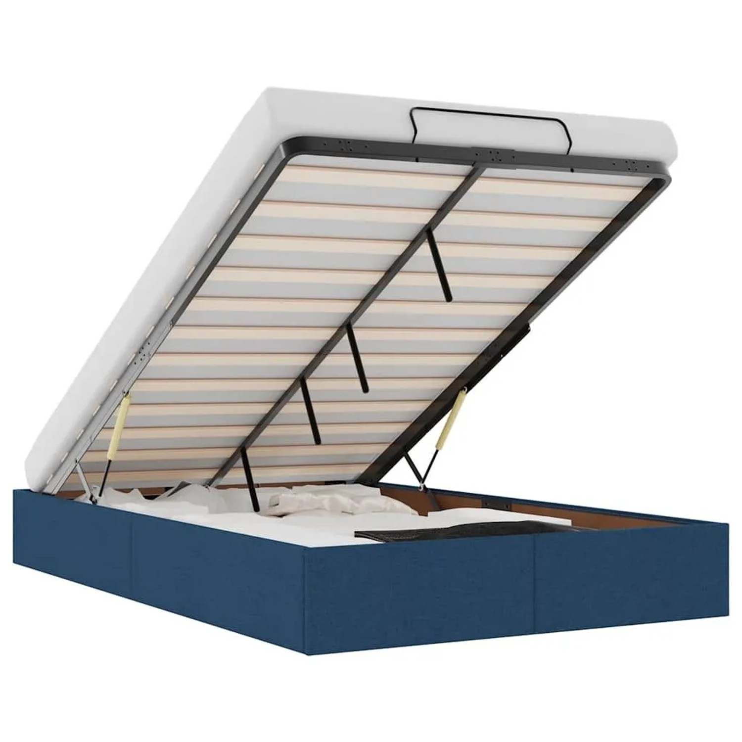 vidaXL Ottoman-Bett ohne Matratze Blau 120x200 cm Stoff 3310874