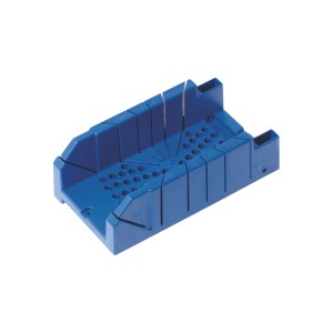 Blaue LUX Gehrungsschneidlade Classic, 300 mm, für präzise Winkelschnitte.