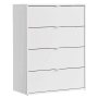 Weiße mokebo Kommode mit 4 Schubladen, Metallgriffe, Sideboard oder Highboard.