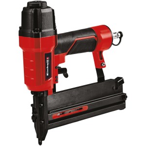 Einhell Druckluft-Tacker TC-PN 50: Pneumatischer Tacker in Rot und Schwarz für Klammern und Nägel.