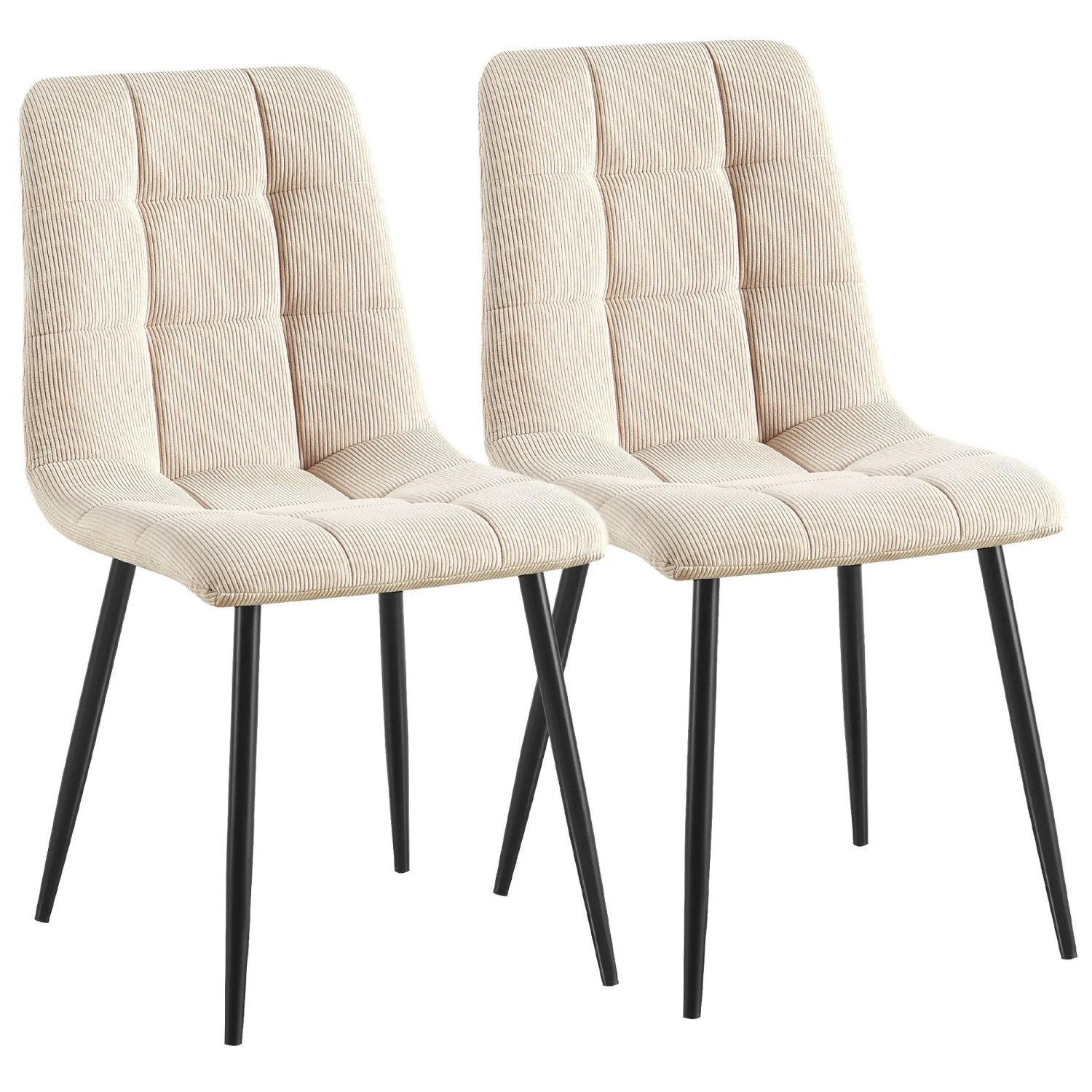 CLP 2er Set Esszimmerstühle Antibes Cord Creme