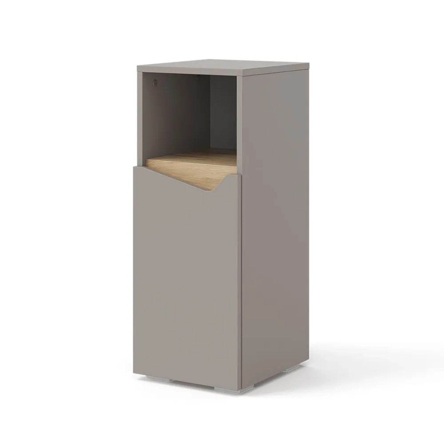 Vicco Midischrank Marelle Greige 30 x 75 mit Tür und Offenem Fach