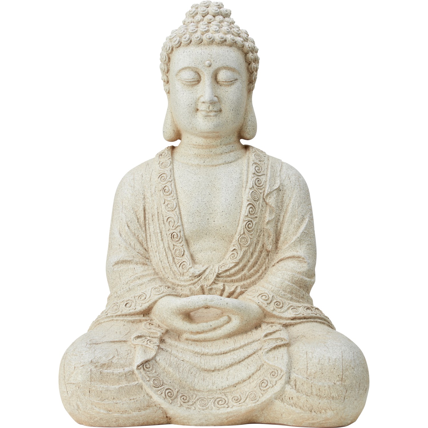 Deko-Figur Buddha Sitzend 31 cm x 23 cm x 42 cm Grau günstig online kaufen