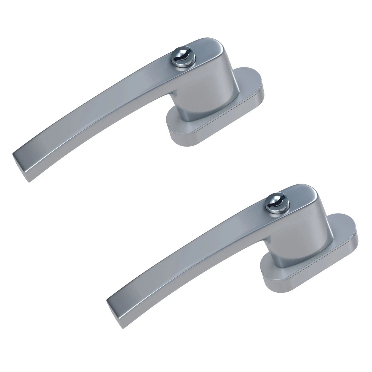 Basi - Fenstergriff - FG 503 - Abschließbar - 2er Set - inkl. 1 Schlüssel je Fenstergriff - Gleichschließend - Silber - 2X7553-0000