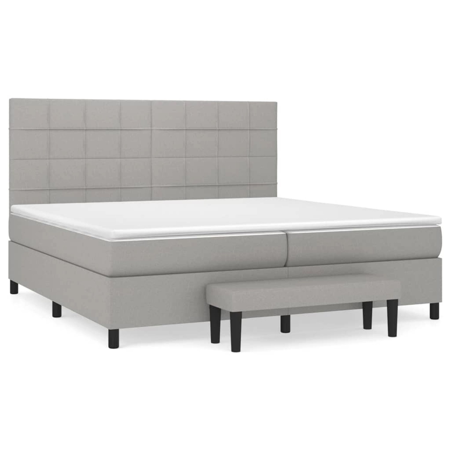 vidaXL Boxspringbett mit Matratze Hellgrau 200x200 cm Stoff1399174 günstig online kaufen